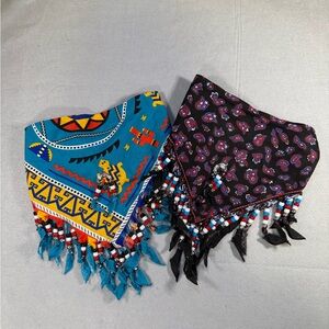 Set of 2 Vintage Beaded Western Bandanas